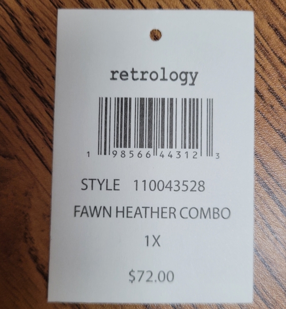 NWT Retrology Fawn Heather Sweater 1X - Picture 9 of 11
